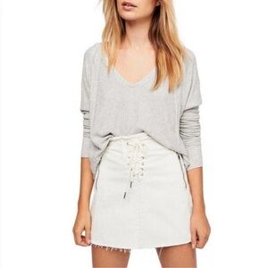 Free People Catalina V Neck Thermal Long Sleeve Top Womens Small